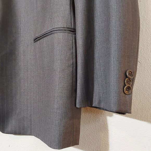 Armani Collezioni Gray Pinstripe Two-Button Wool Sports Coat Blazer Jacket - 42L - Picture 5 of 11
